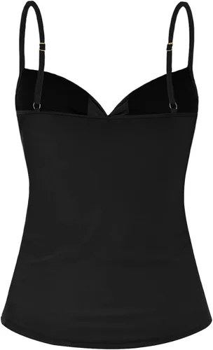Vista 3 de Firpearl Parte superior tankini para mujer, parte superior de traje de baño fruncido con control de abdomen