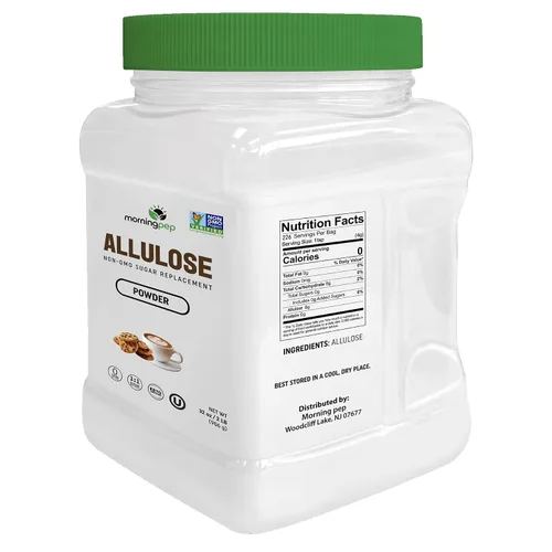 Vista 2 de Morning Pep Edulcorante de Alulosa 2 lb – Alternativa de Azúcar Sin Calorías, 100% Puro, Sin Eritritol, Verificado por el Proyecto No-OMG