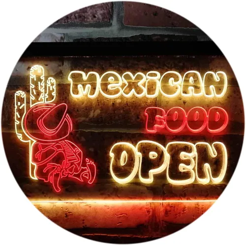 Vista 14 de ADVPRO Letrero de neón LED de doble color, barra de cactus de comida mexicana, azul y rojo, 12 x 8.5 pulgadas st6s32-i0101-br