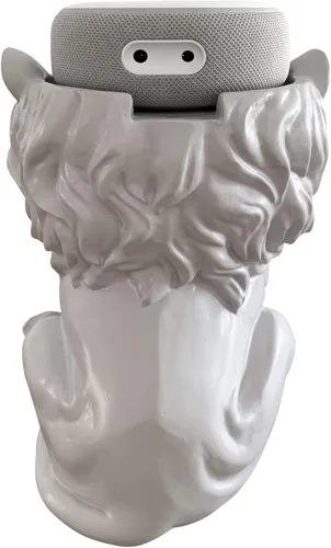 Vista 4 de Soporte de mesa inteligente para altavoz (león) – Soporte decorativo para Amazon Echo Dot o Google Home Mini – Diseño portátil, sin interferencias