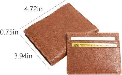 Vista 7 de Dom Teporna Italia Bifold Hombres de Cuero de grano Completo Itario con Pass Case Thin Card Holder Monedero