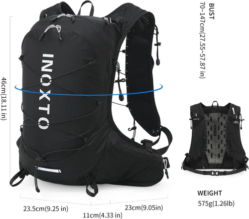 Vista 4 de IX INOXTO Mochila de hidratación para senderismo con bolsa de agua de 3 litros para mujeres y hombres, mochila de agua de 25 litros para senderismo