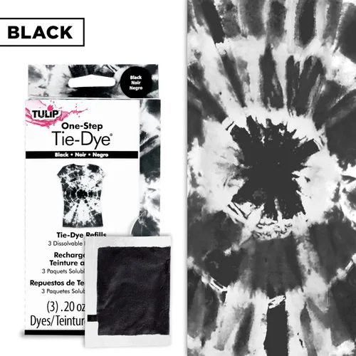 Vista 3 de Tulip Paquete de recambio de tinte tie-dye de un solo paso, color negro