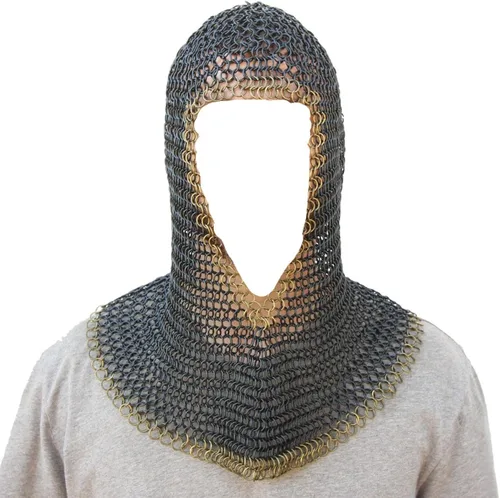 Vista 2 de Medieval Warrior Chainmail Coif Armor, 18.75 Inches