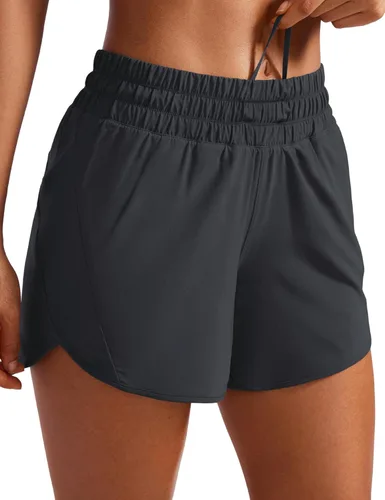 Vista 13 de CRZ YOGA Dolphin - Pantalones cortos deportivos para mujer de 5 pulgadas, cintura media, secado rápido, para correr, entrenamiento, gimnasio, pista