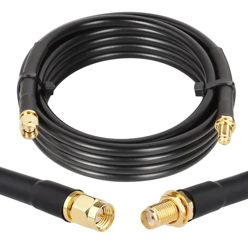 Vista 21 de XRDS -RF Cable SMA de 1 pie, cable de extensión SMA con conector SMA macho a SMA hembra de 50 ohmios KMR240 cable coaxial SMA de baja pérdida