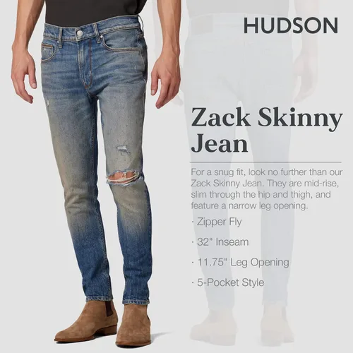 Vista 2 de HUDSON Jeans Zack Super Skinny Jean RP Galería 36 color fantasía Gallery