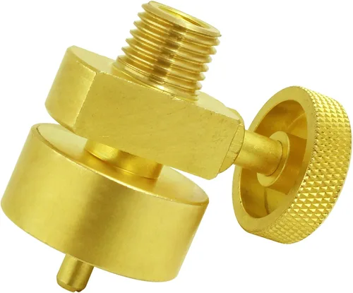 Vista 2 de MENSI Válvula de control de aguja con adaptador de botella de tanque de propano de 1/4 "NPT rosca macho para antorcha, parrilla