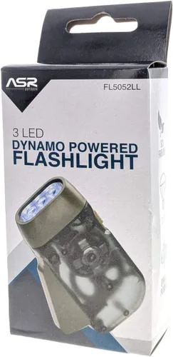 Vista 6 de ASR Outdoor Emergencia Movimiento 3 LED Dynamo Squeeze Action Basic Linterna - No necesita