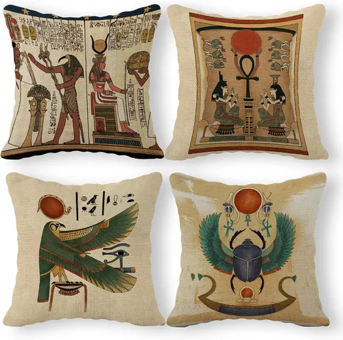 Vista 5 de Juego de 6 fundas de almohada africanas de tribu étnica de arte africano, 18 x 18 pulgadas, regalo de mujer africana, decoración de habitación