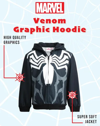 Vista 2 de Marvel Avengers Boys' Sweatshirt - Spidey, Spider-Man, Venom, Hulk - Cosplay Hoodie Sweatshirt for Boys (3T-12)
