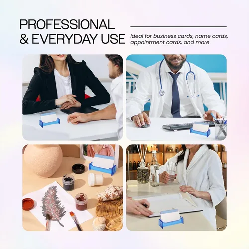 Vista 6 de Beauticom - Soporte organizador de tarjetas de visita de estilo estándar para oficinas, recepcionistas, salones y negocios (azul, 6 piezas)