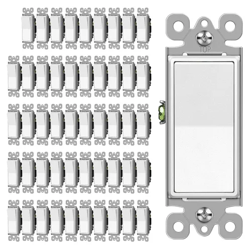Vista 15 de CML interruptor de luz de pared basculante, de 3 vías, decorativo, acabado brillante, unipolar o de 3 vías, 15 A 120/277 V, garantía de 3 años