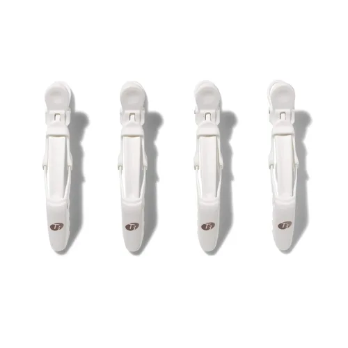 Vista 2 de T3 Kit de clips con 4 pinzas de cocodrilo y 30 pines de oro rosa Secciona el cabello para un secado más fácil y peinado para todas las longitudes