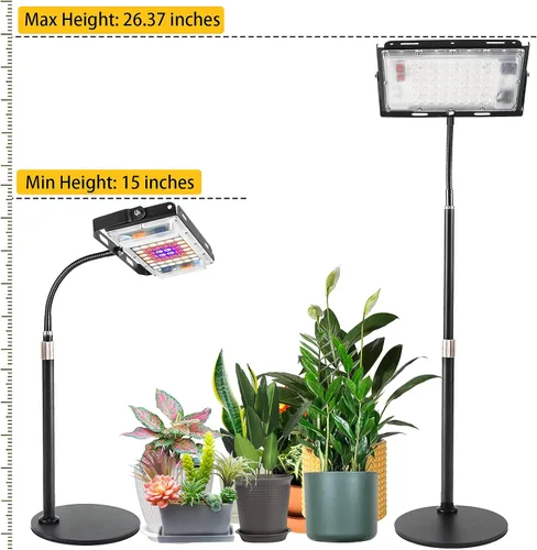 Vista 6 de LBW Luz de cultivo para plantas de interior, luz LED de escritorio de espectro completo, lámpara de cultivo pequeña con temporizador de 4 H/8H/12H