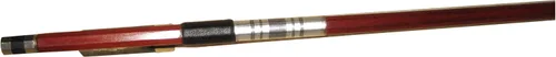 Vista 2 de Arco de violín montado en plata 4/4 de tamaño completo, madera de Brasil, incrustaciones de flores, arco bien equilibrado