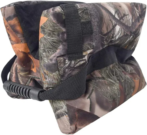 Vista 5 de N / C Bolsa de descanso de tiro de camuflaje, soporte de saco de arena delantero y trasero, soporte para pistola bípod, camuflaje de hojas, tela