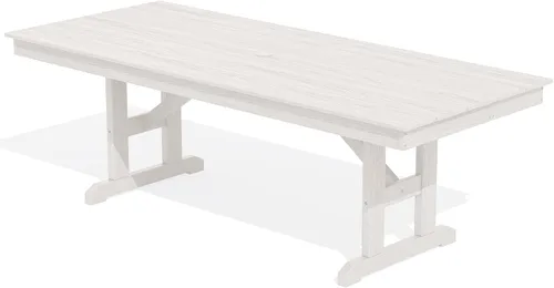 Vista 31 de SERWALL Outdoor 84" HDPE Rectangular Dining Table for 6-8,All-Weather,Aruba