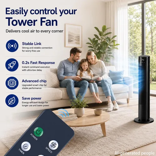 Vista 2 de ZWP Mando a distancia de repuesto compatible con ventilador de torre digital Holmes 36" 32510021