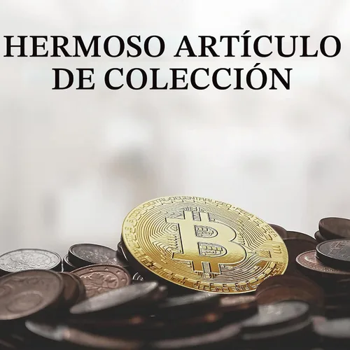 Vista 4 de Bitcoin físico chapado en oro de 24 quilates. Un verdadero artículo de coleccionista con funda protectora