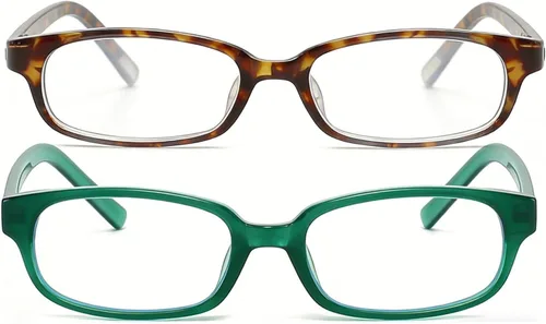Vista 13 de HJSTES Retro Clear Rectangle Glasses for Women Men Fake Blue Light Blocking Lens Narrow Frame Non Prescription Eyeglasses