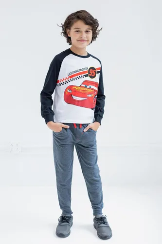 Vista 6 de Disney Pixar Cars Lightning McQueen - Camiseta y pantalones deportivos de rizo francés para niños pequeños a niños grandes