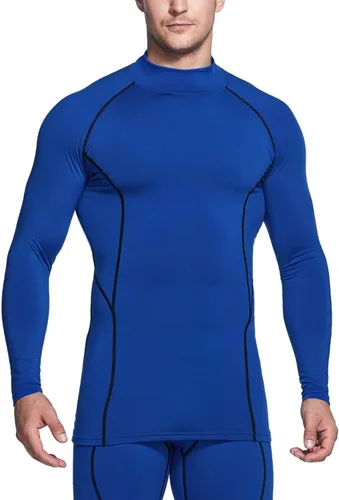 Vista 2 de TSLA - paquete de 1 o 2 camisas térmicas de compresión de manga larga para hombre cuello alto falsocuello de tortuga para deportes invierno