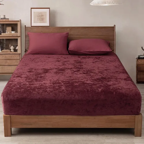 Vista 23 de PHF Sábana bajera ajustable de terciopelo tamaño individual, sábana bajera de lujo, súper suave, acogedora y cómoda, con bolsillo profundo de 15