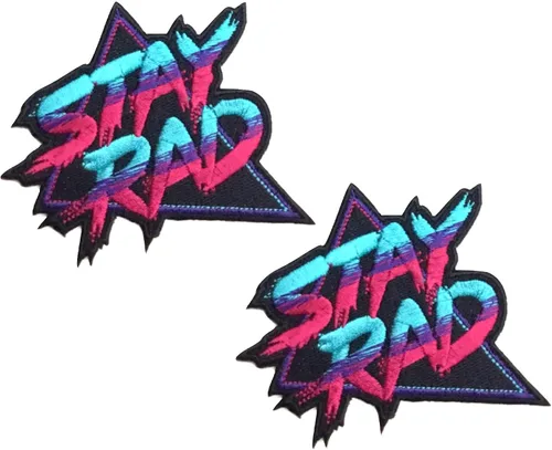 Vista 8 de PatchClub - Parche bordado retro de los años 80 Stay Rad, parche para poner y coser