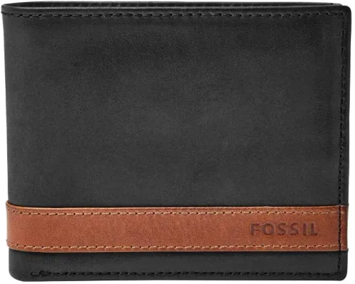 Vista 2 de Fossil Billetera plegable de cuero Quinn para hombre