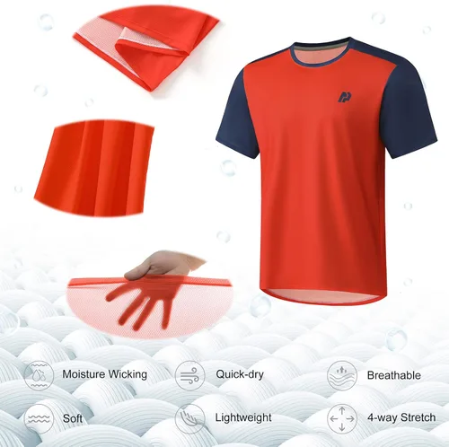 Vista 4 de PTSOC Maillot de ciclismo de montaña para hombre, casual, holgado, manga corta, todoterreno, para uso fuera de carretera, para hacer senderismo