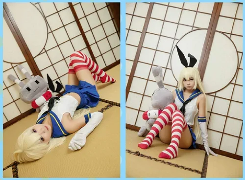 Vista 7 de GK-O Juego Anime Kantai Colección KAN Colle Shimakaze Cosplay Traje uniforme