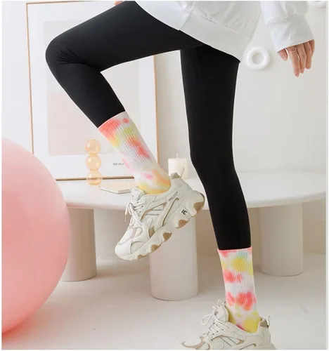 Vista 6 de HPOYUR 3 pares, calcetines de yoga de teñido anudado, calcetines antideslizantes, ideales para pilates, barra pura, ballet, danza, entrenamiento