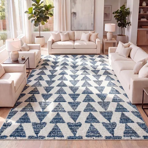 Vista 8 de JONATHAN Y Aisha - Alfombra geométrica triangular marroquí negra/crema, 2x8, contemporánea, moderna, fácil de limpiar para sala de estar