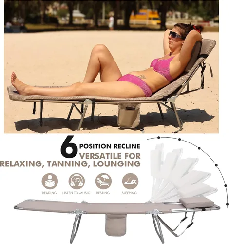 Vista 6 de Mochila cómoda 3 en 1 para mujer, silla de bronceado para playa, con cojín, agujero para la cara, más suave, acolchada, ajustable, lavable, silla