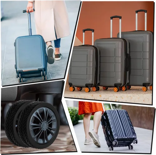 Vista 7 de BOXOB 8 fundas para ruedas de equipaje, fundas protectoras de rueda de maleta, fundas protectoras de rueda de silicona de dopamina, accesorios