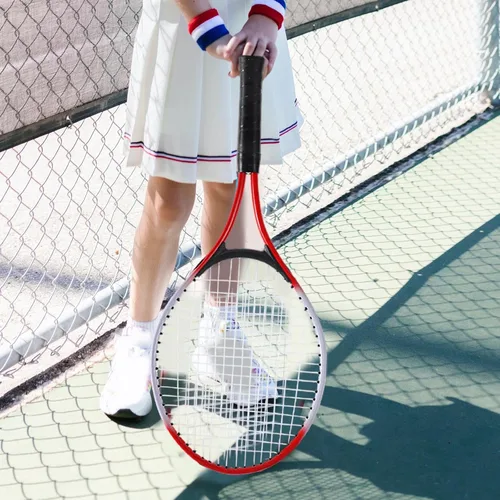 Vista 4 de Solo raqueta de tenis, equipo de tenis, agarre antideslizante, cuerdas de nailon de alta resistencia, profesional para parque, patio trasero