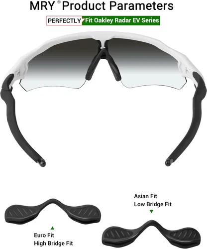 Vista 2 de Mryok Juego de almohadillas de repuesto para gafas de sol Oakley Radar EV Path OO9208 / Pitch OO9211 / Asian Fit OO9275