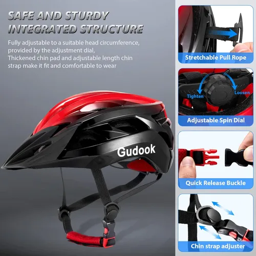Vista 4 de Bike Helmets for Men - Women Bicycle Helmet Adult - Certified Lightweight Comfort Adjustable Cycling Helmet with Detachable Visor for Mountain Road