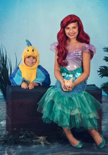 Vista 2 de Disfraz de Peluche de Flounder de Disney para Niños Pequeños Multicolor