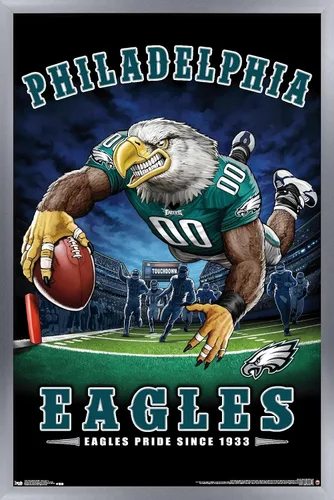 Vista 11 de Trends International NFL Philadelphia Eagles - Póster de pared de End Zone 17, 14.725 x 22.375 pulgadas, versión enmarcada de madera de granero