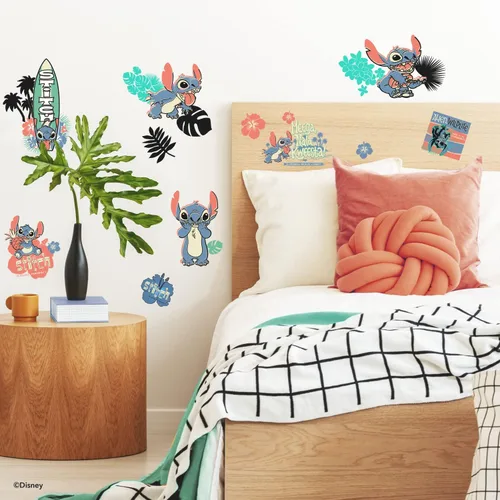 Vista 6 de Calcomanías para pared de RoomMates Disney Stitch Surf's Up (despegar y pegar) de RoomMates, RMK5367SCS