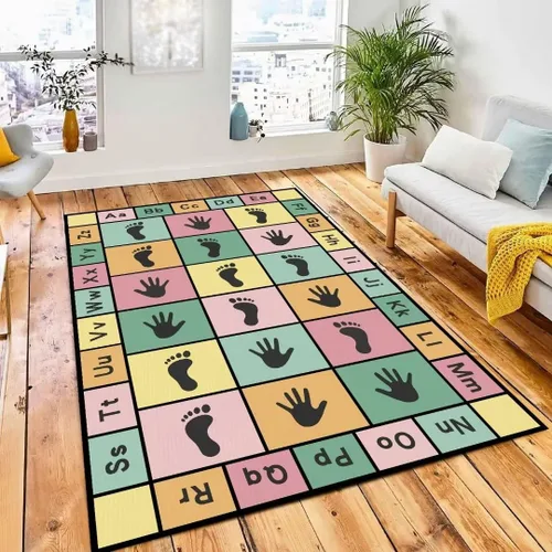 Vista 8 de Hopscotch - Alfombras de juego para niños, alfombra educativa del alfabeto ABC, sala de juegos, dormitorio, sala de estar, decoración de aprendizaje