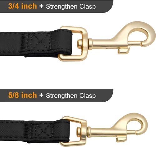 Vista 5 de Didog Correa para perro de nailon colorido de 5 pies con acolchado suave de longitud completa, ligera y duradera para perros pequeños, negro, S