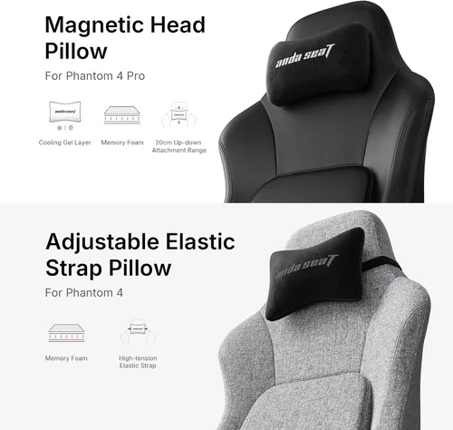 Vista 7 de Anda Seat Phantom 4 - Silla de oficina para juegos, de tela, regular Tela negra