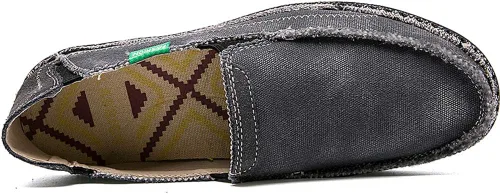 Vista 3 de CASMAG Zapatos de tela para hombre, estilo casual, zapatos de lona antideslizantes para ocio, estilo vintage, zapatos náuticos planos