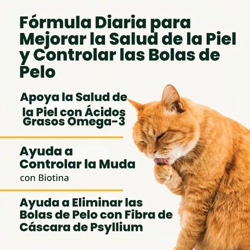 Vista 3 de VetriScience Golosinas para Control de Bolas de Pelo, Remedio Suave para Bolas de Pelo para Gatos, Suplemento de Omega-3 y Fibra, Apoyo a