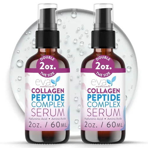 Vista 10 de Eva Naturals Suero facial multipéptido, péptidos de colágeno antienvejecimiento para elasticidad de piel regordeta y firme, renovación de arrugas