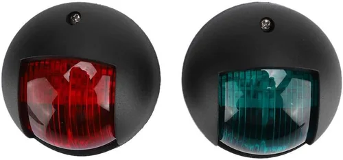 Vista 7 de 2 luces LED para barco, 12 V, 24 V, luz de navegación para barcos, yate marino, luz indicadora LED roja y verde (negro)