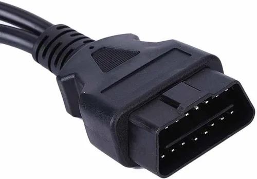 Vista 2 de Cable divisor OBD2 macho a 1 hembra Splitter Extension 16 Pin PVC Cable 30CM